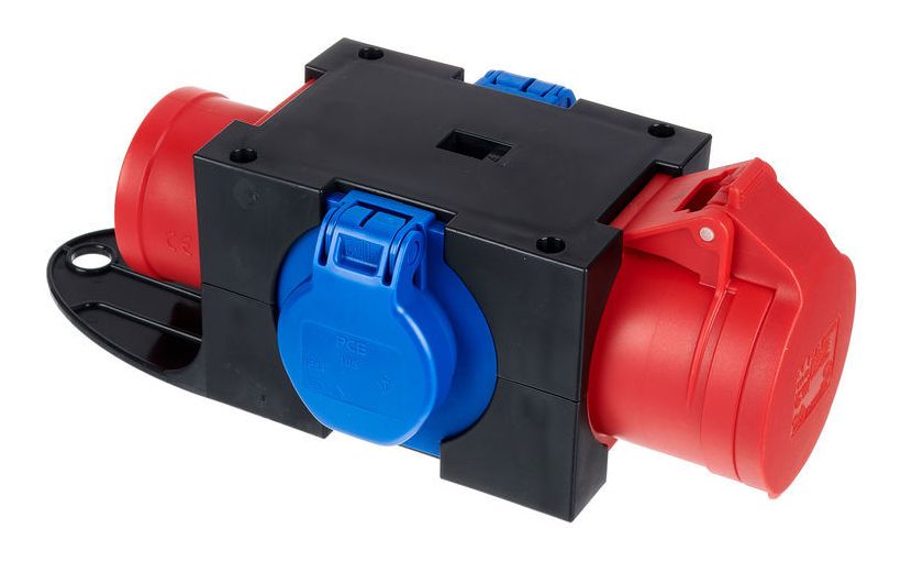 St. Anton Mobiler Stromverteiler 16A – CEE 16A + 2x Schuko / IP44 / mit Tragbügel