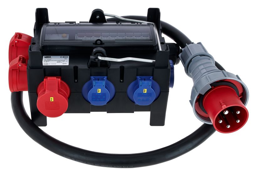 ISCHL Mobilverteiler 63A – CEE 32A + 2x CEE 16A + 6x Schuko / FI-Schutz / IP44 – H07RN-F 5G16mm²