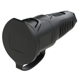 Taurus2 Vollgummi-Schutzkontaktkupplung IP54 mit Deckelband – 16A / 250V – schwarz