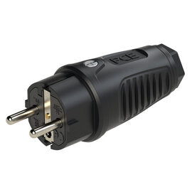 Taurus2 Vollgummi-Schutzkontaktstecker IP54 – 16A / 250V / 2-faches Erdungssystem – schwarz