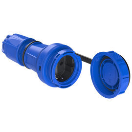 NAUTILUS Schutzkontaktkupplung IP68 – 16A / 250V / druckwasserdicht – blau