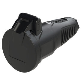 Taurus2 Vollgummi-Schutzkontaktkupplung IP54 mit Klappdeckel – 16A / 250V – schwarz