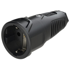 Taurus2 Vollgummi-Schutzkontaktkupplung IP20 – 16A / 250V – schwarz