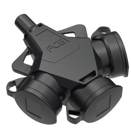 Taurus2 3-Wegekupplung Gummi – Schuko / IP54 / 16A / 250V – schwarz