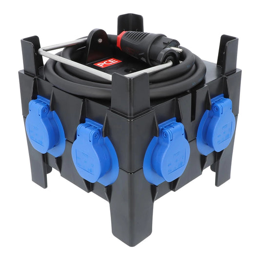 IMST Mobiler Mehrfachverteiler 7x Schuko – 230V / IP44 / mit Vollgummi-Stecker